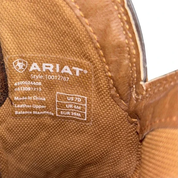 Ariat Cowboy Boots Men's US 7 D Style 10012787 Brown Leather Western - Picture 7 of 8